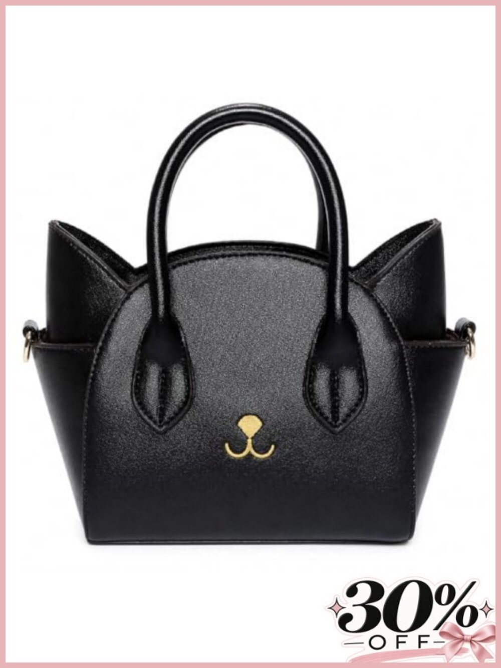 Cat Purse Women Top Handle Shoulder Bag PU Leather Gothic Crossbody Handbag